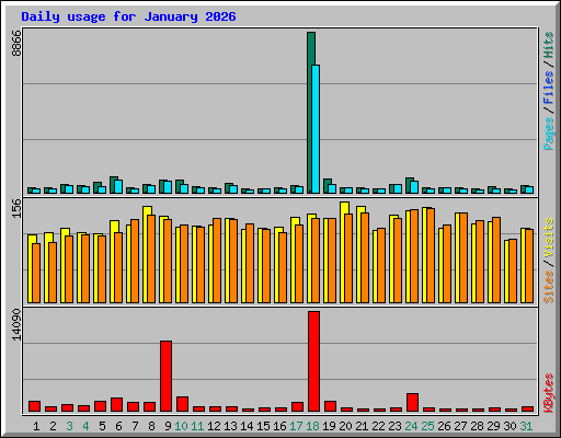 Daily usage for January 2026