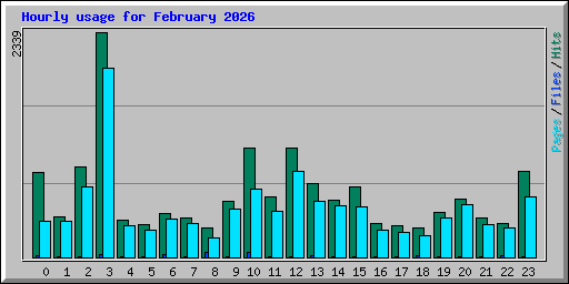 Hourly usage for February 2026
